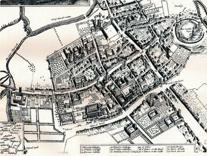 Hollars Plan von Oxford, um 1643