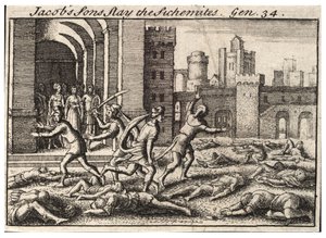 Jakobs Söhne töten die Schechemiten (Zustand 2) von Wenceslaus Hollar