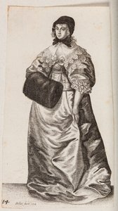 Frau mit Haube und Muff von Wenceslaus Hollar