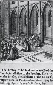 Litanei in einer Kirche, ca. 1655