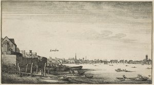 London vom Fluss Thames bei Milford Staris unterhalb des Arundel House gesehen