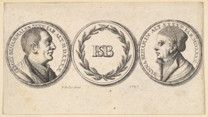 Medaillons mit Porträts von Sebald Beham und Anna Beham, 1647 von Wenceslaus Hollar