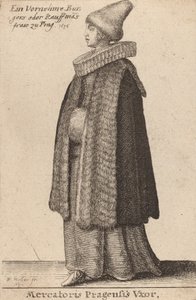 Mercatoris Pragensis Vxor, 1642 von Wenceslaus Hollar