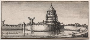 Stadttor mit Wassergraben von Wenceslaus Hollar