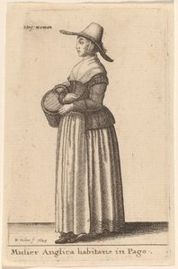 Mulier Anglica Habitans in Pago von Wenceslaus Hollar