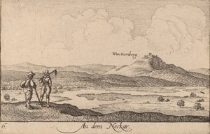 Am Neckar, 1635 von Wenceslaus Hollar