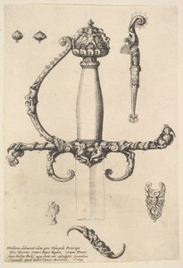 Ornamentaler Schwertgriff, 1642 von Wenceslaus Hollar