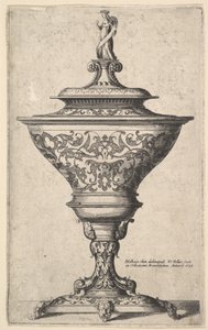 Verzierter Kelch auf Maskenfüßen von Wenceslaus Hollar