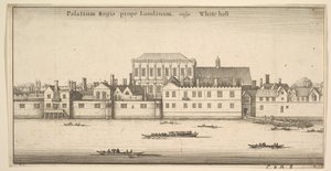 Palatium Regis prope Londinum, vulgo White-hall, Königlicher Palast von Whitehall, London, ca. 1647