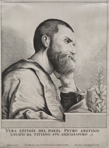 Porträt von Pietro Aretino von Wenceslaus Hollar