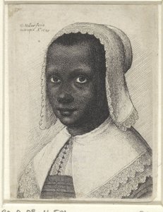 Porträt einer jungen schwarzen Frau, 1645 von Wenceslaus Hollar