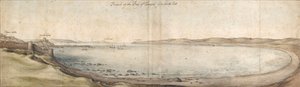 Aussicht auf die Bucht von Tanger von Südosten, Mitte 17. Jahrhundert von Wenceslaus Hollar