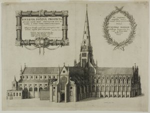 St. Pauls von Süden mit dem Turm von Wenceslaus Hollar