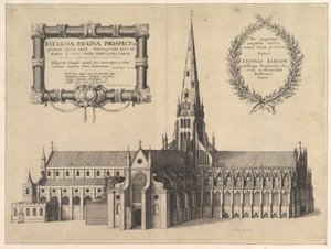 St. Pauls von Süden mit dem Turm, Ecclesiae Paulinae Prospectus, 1657 von Wenceslaus Hollar