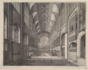 Chor der St.-Georgs-Kapelle, Windsor (aus Elias Ashmoles „Der Hosenbandorden“, 1672) von Wenceslaus Hollar