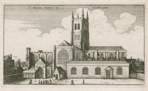 St. Mary Overies, Southwark, London; Zeichnung datiert 1647 von Wenceslaus Hollar