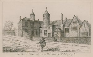 Das Brooke House, Clopton in Hackney, die Südansicht von Wenceslaus Hollar