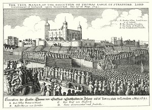 Die Hinrichtung von Thomas Wentworth, 1. Earl of Strafford, 1641 von Wenceslaus Hollar