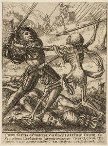Der Ritter und der Tod, aus Der Totentanz von Wenceslaus Hollar