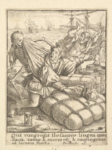 Der Kaufmann, aus dem Totentanz, 1651 von Wenceslaus Hollar