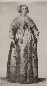Die Frau mit einer Marmorkugel von Wenceslaus Hollar