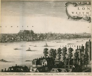 Die Aussicht auf London und Westminster von Lambeth aus von Wenceslaus Hollar