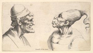 Zwei deformierte Köpfe, 1625-77