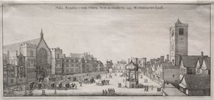 Ansicht von London: New Palace Yard mit Westminster Hall und dem Uhrhaus von Wenceslaus Hollar