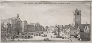 Ansicht von London: New Palace Yard mit Westminster Hall und dem Clock House, 1647 von Wenceslaus Hollar