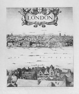 Ansicht von London, veröffentlicht 1647 (Faksimilekopie) (Detail) von Wenceslaus Hollar