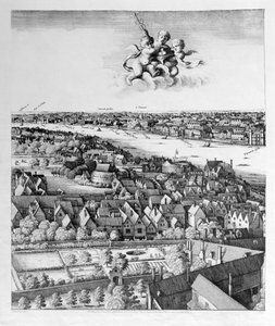 Blick auf London, veröffentlicht 1647 (Faksimilekopie) (Detail) von Wenceslaus Hollar