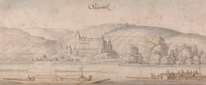 Blick auf Steiereck an der Donau von Wenceslaus Hollar