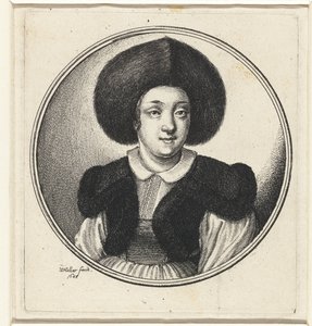 Frau mit Pelzmütze von Wenceslaus Hollar