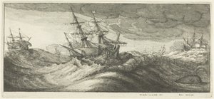 Kriegsschiffe und ein spritzender Wal