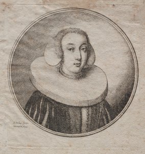 Frau mit einer Mühlstein-Krause