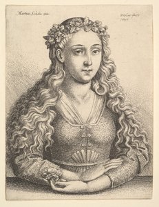 Frau mit einem Kranz aus Eichenblättern von Wenceslaus Hollar