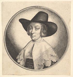 Frau mit breitkrempigem Hut, 1642 von Wenceslaus Hollar