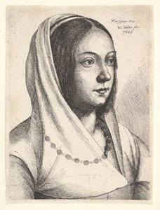 Junge Frau mit einem Schal auf dem Kopf, nach Bonsignori, 1645