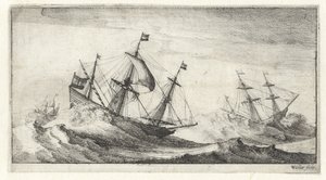 Segelschiffe in einem Seesturm