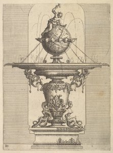Entwurf für einen Brunnen, Tafel 80 aus Dietterlins Architettura, 1598 von Wendel Dietterlin the Elder