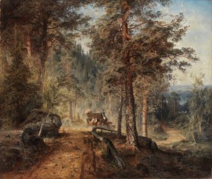 Straße in Häme an einem heißen Sommertag, 1860 von Werner Holmberg