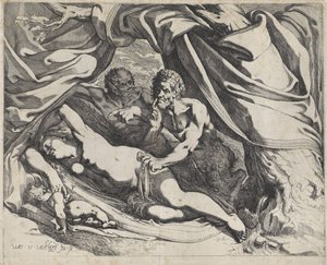 Schlafende Venus von Satyrn beobachtet von Werner van den Valckert