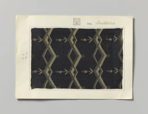 Stoffprobe mit bedruckter Seide, Muster Buddha von Wiener Werkstätte