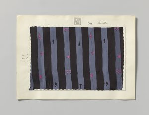 Stoffprobe mit bedruckter Seide, Muster Sevilla von Wiener Werkstätte
