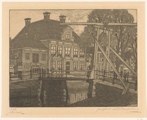 Arisbrug und Voorhaven in Edam von Wijnand Otto Jan Nieuwenkamp (signed by artist)