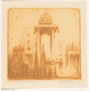 Innenhof eines Tempels in Britisch-Indien von Wijnand Otto Jan Nieuwenkamp (signed by artist)