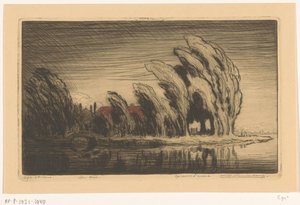 Bauernhof am Wasser in einem Sturm von Wijnand Otto Jan Nieuwenkamp (signed by artist)