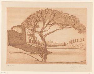 Baum an einem Teich bei Kairo von Wijnand Otto Jan Nieuwenkamp (signed by artist)