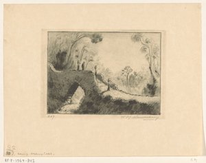 Brücke bei Marga auf Bali von Wijnand Otto Jan Nieuwenkamp (signed by artist)