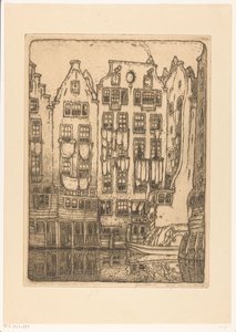 Grachtenhäuser an der Sint-Olofssteeg in Amsterdam von Wijnand Otto Jan Nieuwenkamp (signed by artist)